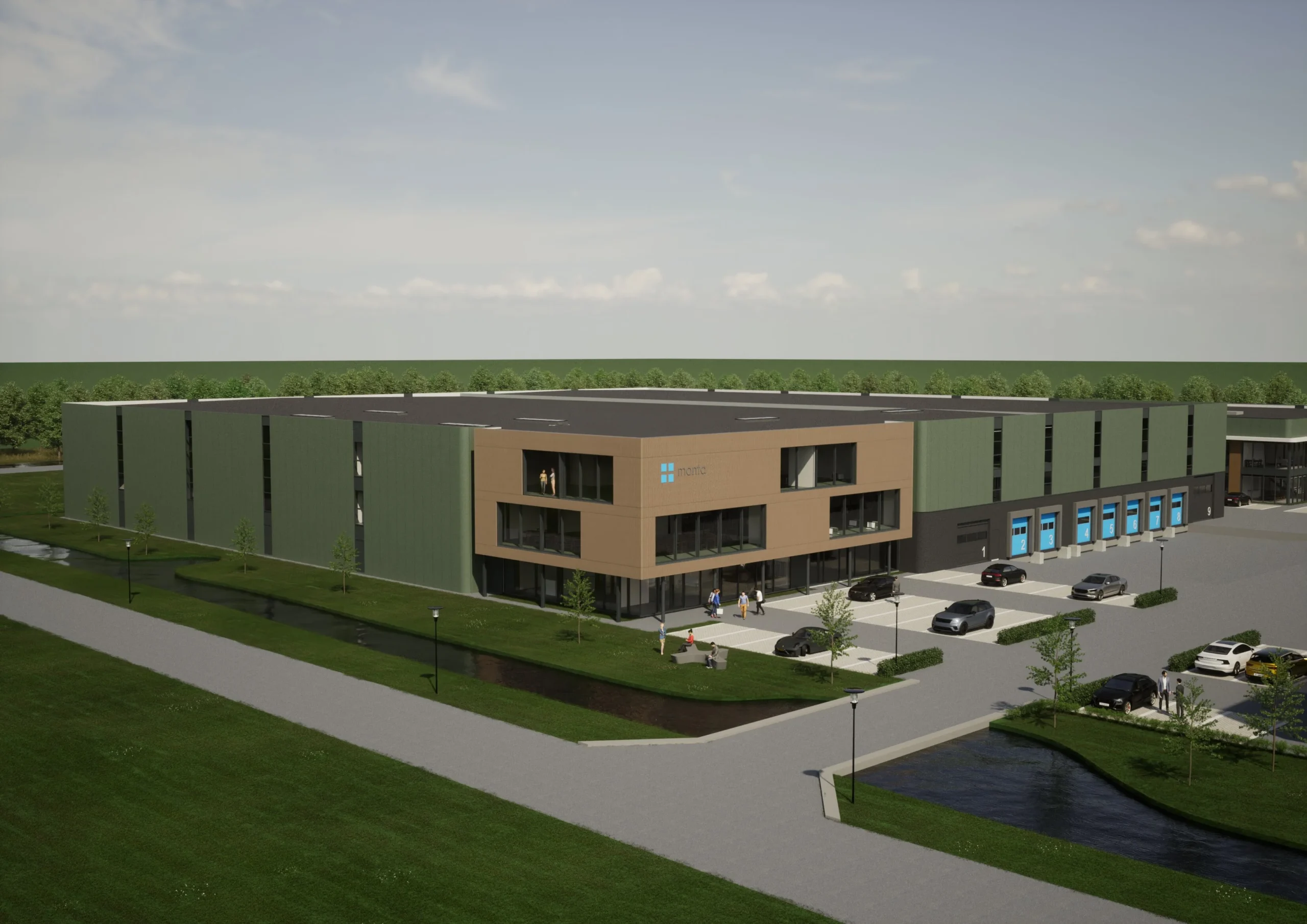 bij Monta Nieuw pand in Bleskensgraaf Monta, drone beeld